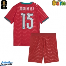 Portugal Joao Neves #15 Hjemmedraktsett Barn EM 2024 Kortermet (+ Korte bukser)